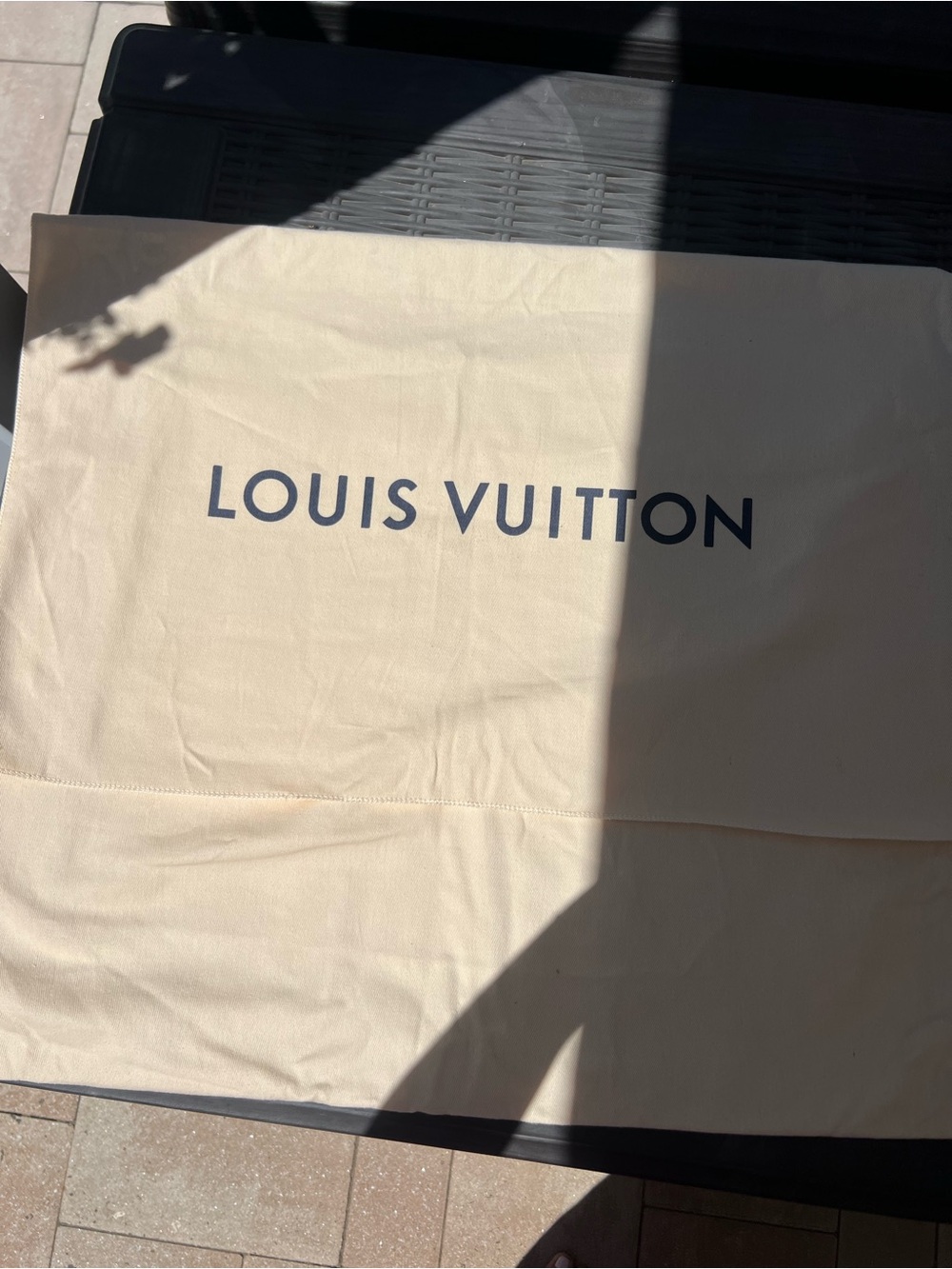 Louis Vuitton Beige Dust Bag with Logo